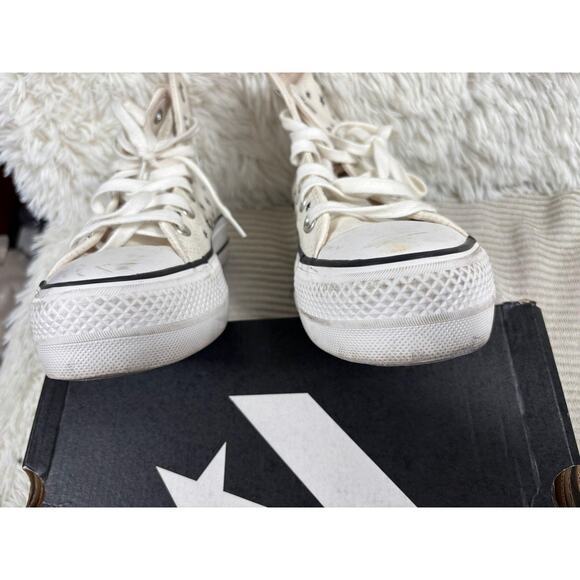 Converse Chuck Taylor All Star Lift Shoes Womens Size 7 Egret Star Print Hi Top - Picture 5 of 11